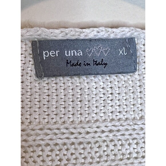 Per Una Made In Italy Cream Crocheted Tunic Sweater Women XL Flare Sleeve Top - Picture 5 of 7